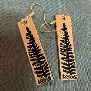 Gold and Black Tree Design Earrings